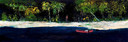 „Flehen zum Herrn“ 40 x 120 cm|Acryl, Lack, Collage auf Leinwand | 2026
